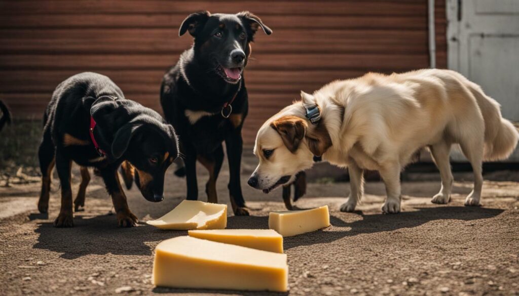 Dogs and provolone chees