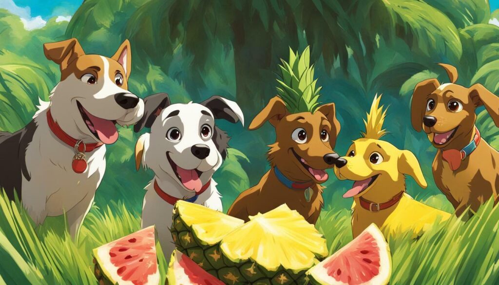 dogs and pineapple
